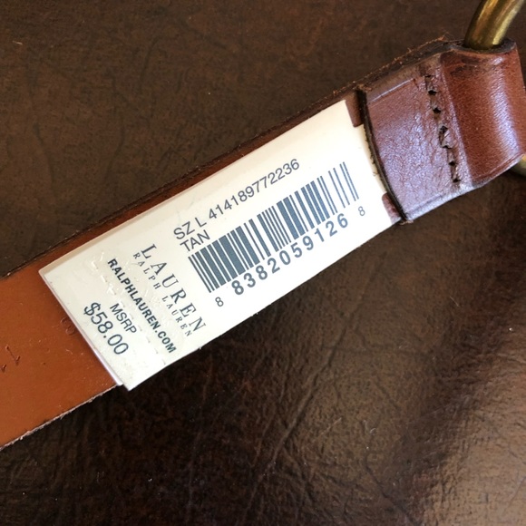 Ralph Lauren Vachetta Tri-Strap 100% Leather Belt - Picture 4 of 5